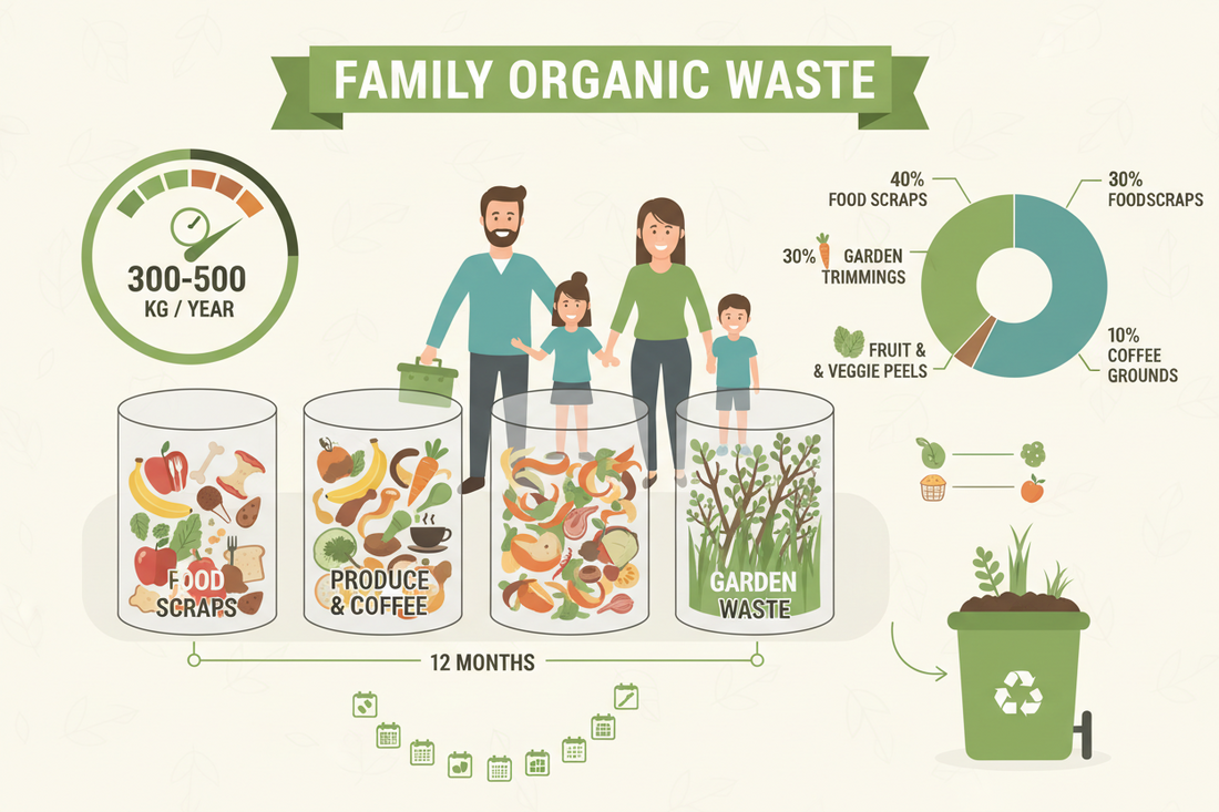 Quanti rifiuti organici produce davvero una famiglia in un anno