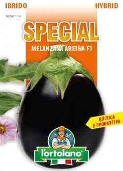 Melanzana tonda ovale nera Aretha F1 Ibrido Special - L'Ortolano